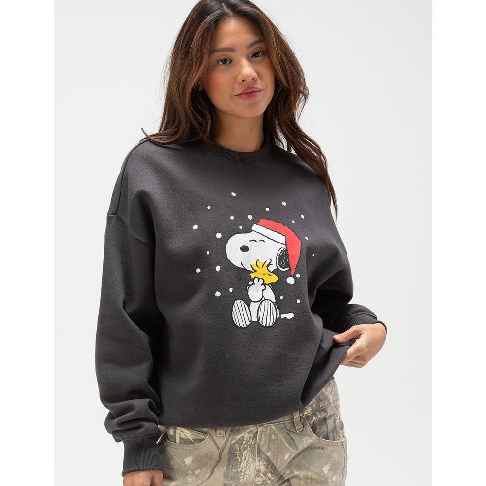 RSQ x Peanuts Woodstock Sweater Adult Sz XS Gray Woodstock Crew Neck LS - Picture 3 of 10
